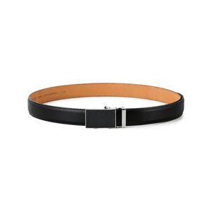 Automatic Italian leather belt with carbon buckle – black strap