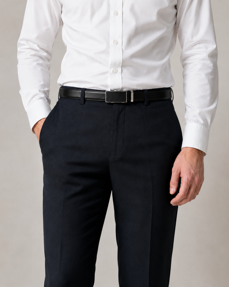 Men's automatic Italian leather belt - Carbon Buckle