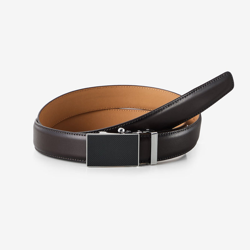Men's automatic Italian leather belt - Carbon Buckle