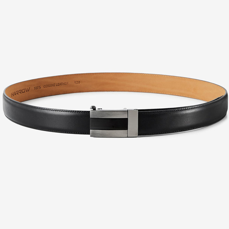 Harrow automatic Italian leather strap black buckle belt