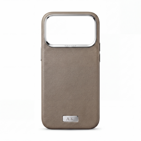 Italian Nappa Leather Case for iPhone 18 Pro — Taupe