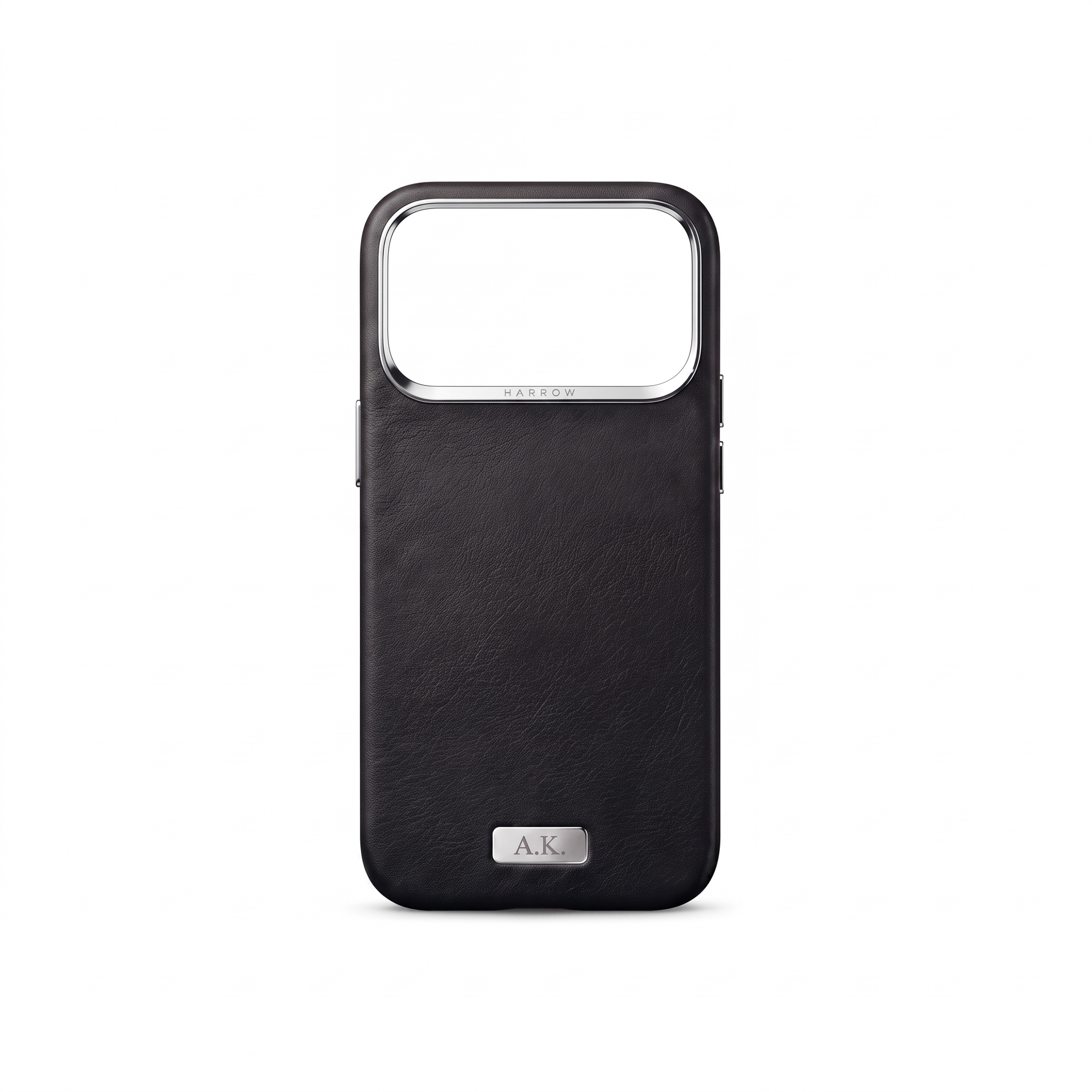 Black — Harrow iPhone 18 Pro Max leather case back